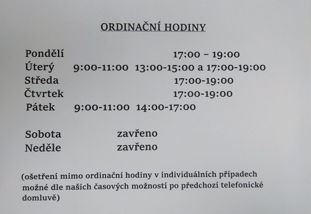 Ordinační hodiny